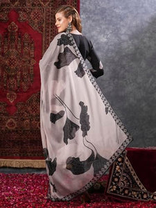 Gosriki Women'S Rayon Blend Straight Printed Kurta With Pant & Dupatta (Meerut Black-Gs_Xl_Black_X-Large),Black,,B0D9YWGLRN