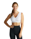 Tommie Copper Shoulder Support Compression Bra - Breathable and Stretchy Posture Corrector - White, 3XL