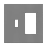 ENERLITES Combination Toggle Light Switch/Decorator Light Switch Plate, Double Switch Wall Plate, Standard Size 2-Gang 4.68 x 4.73, Polycarbonate Thermoplastic, Gloss Finish, SI881131-GY, Gray