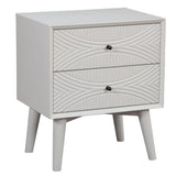 Alpine Furniture Tranquility 2 Drawer Nightstand, 22 W X 16 D X 26 H, white