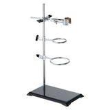 PATIKIL 16 Inch Lab Stand Set, 1 Set Stand Support with 1 Flask Clamp & 2 Retort Rings for Chemistry Laboratory, Black