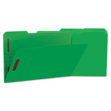 Universal 13526 Deluxe Reinforced Top Tab Folders, 2 Fasteners, 1/3 Tab, Legal, Green, 50/Box