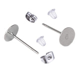100 Pieces Stainless Steel Earrings Posts Flat Pad,100 Pieces Butterfly Earring Backs,100 Pieces Bullet Earring Backs,Total 300 