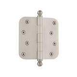 Grandeur Hardware 809013 4 Ball Tip Residential Hinge with 5/8 Radius Corners, 4 x 4, Satin Nickel