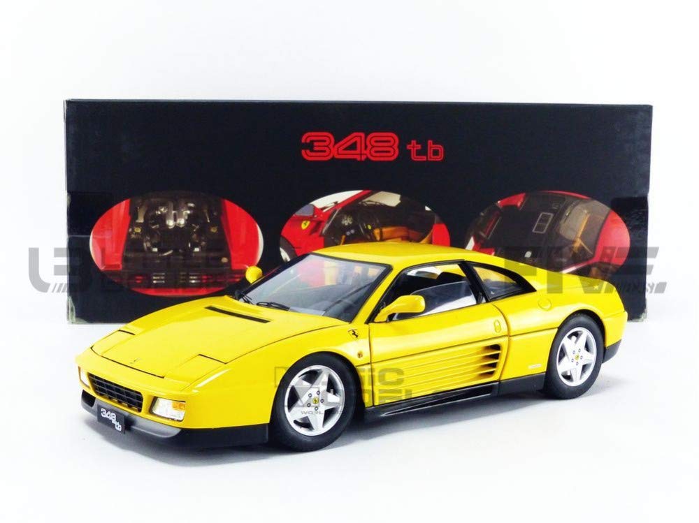 Hot Wheels Wholesale 1989 Ferrari 348 Tb Yellow Elite Edition 1/18 Diecast Car Model By Hotwheels