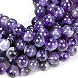 Zenkeeper About 180 Pcs Amethyst Beads for Jewelry Making 4 MM Amethyst Gemstones Loose Stone Beads