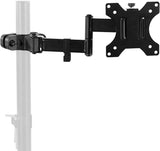 AMER Steel Universal Full Motion Pole Mount Monitor Arm with Removable 75mm and 100mm VESA Plate, Fits 17 to 32 inch Screens, Bl
