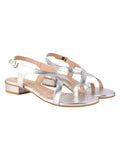 Shoetopia Solid Criss-Cross Straps Silver Heeled Sandals For Women & Girls /Eu39,Silver,6,B0F6TMFTP4