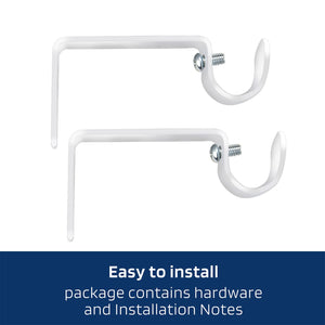 Alskarhem White Curtain Rods for Windows 30 to 116 Inch,5/8 Inch Small Curtain Rod Set With Brackets