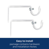 Alskarhem White Curtain Rods for Windows 30 to 116 Inch,5/8 Inch Small Curtain Rod Set With Brackets