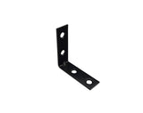 QCAA Angle Bracket Corner Brace Durable Thicker Steel Construction, Black, 1x1x1/2x1.8 mm, Made in Taiwan, 48 Pack