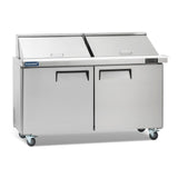 ICECASA 60 W Commercial Refrigerator Sandwich&Salad Prep Table Mega Top 2 Door Stainless Steel Counter Fan Cooling Refrigerator