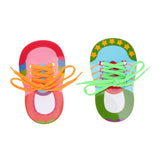 Toyvian Children Shoelace Threading Teaching Toys Toddler Lacing Shoes Early Education Teaching Aids 2pcs