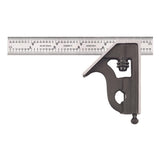Starrett Steel Combination Square With Square Head - 6 Blade Length, Cast Iron Heads, Hardened Steel, Reversible Lock Bolt, Sc