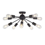 BONLICHT 10-Light Sputnik Chandelier Black Mid Century Modern Ceiling Light Vintage Industrial Starburst Chandelier for Kitchen 