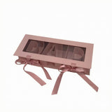 ECOMISTIQ Hinged Lid Folding Gift Box Blank Paper Window Gift Box, Pink