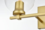 Living District Juelz 2-Light Iron & Glass Bath Sconce In Black/Clear