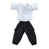 niannyyhouse T-Shirt + Pants 2-Piece Set Camouflage Overalls Solid Color T-Shirt 1/12 BJD OB11 Doll 4.3 inches (11 cm) Body Figu