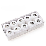 AMOHilos Size 8 Double Mercerized Egyptian Long Staple Cotton Pearl Thread Ball 5 Grams White Embroidery Thread 10 Balls per Box