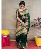 Yashika Women'S Zari Woven Cotton Silk Jacquard Saree With Unstitched Blouse Material (Az-Ys-Og1-Jyotika Green,Green,Free Size,Cotton Silk,Zari Woven Cotton Silk Jacquard Saree With Unstitched Blouse Material,