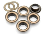 CRAFTMEMORE 5/8 (16MM) Hole 50 Sets Grommets Eyelets with Washers for Leather, Tarp, Canvas (Antique Brass)