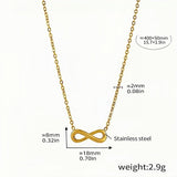 Silver Infinity Necklace for Women Dainty Stainless Steel Pendant Minimalist Chain Jewelry (15.7in + 1.9in) Lightweight & Hyp