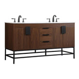 Elegant Decor Indoor Modern Under Sink Bathroom Fixtures Storage Organizer Cabinet 24 Inch Single Bathroom Vanity - Blue