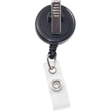 Advantus Swivel-Back Clip-On Retractable Id Reels With Badge Holders, 30-Inch Cord, Pack Of 12, Black (75548)