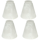 Set of 4 Premium Ceiling Fan Light Covers, Transitional Style Milky Glass Alabaster Shade, YELOKIE Perfect Ceiling Fan Replaceme