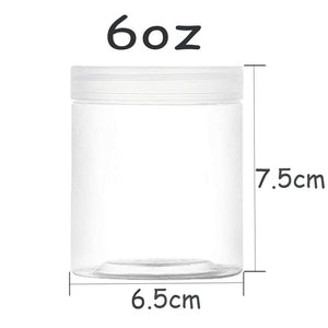 15 Pack 6oz Clear Plastic Jars Wide-mouth Storage Containers,Refillable Empty Containers for Dry Food,Dried Fruit,Seasoning and