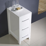 Fresca Bath Torino Bathroom Linen Side Cabinet, 12, White