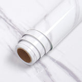 LaCheery Large Size 36x160 Grey White Marble Contact Paper Peel and Stick for Countertops Waterproof Granite Wallpaper Removable