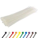 GTSE 8 Inch White/Clear Zip Ties, 100 Pack, 50lb Strength, UV Resistant Strong Nylon Cable Ties, Self-Locking 8 Tie Wraps