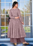 Gosriki Women'S Rayon Viscose Anarkali Printed Kurta With Palazzo & Dupatta (Sinners Purple-Vks01-Gs_Xxl_Purple_Xx-Large),Purple,2,B0DX26Q8QM
