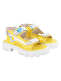 Shoetopia Smart Casual Yellow Sandals For Women & Girls /Uk4,White,4,B0CCRTRRTH