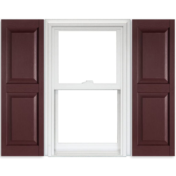 Polaris Vinyl Raised Panel Shutters (1 Pair) - 260 Burgundy - 15 Inch ...