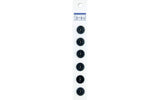 Slimline Buttons 1/2 Black 6pc Hook #72