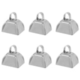 Hordolry 3inch Cowbells Noise Makers, 6Pcs Metal Cow Bells with Handle, Small Loud Bell Bulk Hand Percussion for Sporting Events