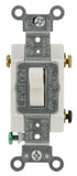 Leviton 1223SW 20Amp, 120/277Volt, Toggle 3Way AC Quiet Switch, Heavy Duty Grade, Grounding, White, Image