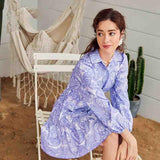 Dhruvi Trendz Women'S Slub Rayon Women Western Casual Dresses Regular Fit Above The Knee Dress (Dt-Wd1129_Purple_Small)