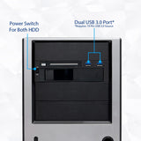 Syba Sy-Mra55006 5.25'' Bay Tray Less Mobile Rack For 3.5'' And 2.5'' Sata Iii Hdd With Extra 2 Port Usb 3.0, Black/White