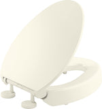Kohler Hyten Elevated QuietClose Elongated Toilet Seat, Biscuit