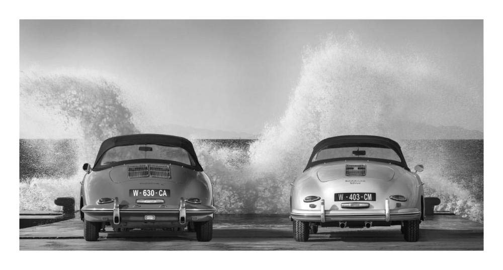 Ocean Waves Breaking On Vintage Beauties (Bw)-Paper Art-26,,X14,,