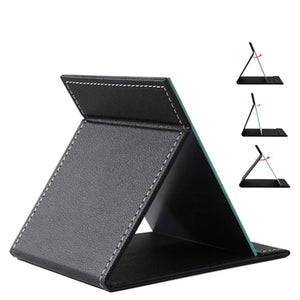 EFAILY Folding Travel Mirror, PU Portable Adjustable Rectangular Ultrathin Mirror, for Travel, Camping,Home(6.4W 5.3L)
