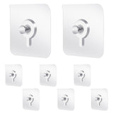 Mabor Drill Free Adhesive Hooks, 6Pcs Plastic Picture Hangers Without Nails Nail Free Wall Hangers Clear Foamboard Hanger No Nai