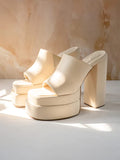 Shoetopia Stylish Solid Cream Block Heels For Women & Girls /Uk2,Cream,2,B0BZPVSL6N