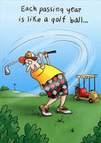 Man Golfing Oatmeal Studios Funny Masculine Birthday Card