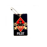 Pilot18 Pilot Black Vintage 3D Bag Tag For Captain Pilot