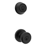 Kwikset Maven Front Door Lock Handle and Deadbolt Set, Entry Handleset Round Exterior with Interior Door Knob, Secure Locking De
