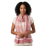Fabtone WomenS 100% Polyester Floral Paisley Print Scarf/Stole |Elegant Peach MultiColor Fashion Accessory For Neck Covering, T